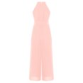 thumbnail image 4 of Sxiwei Combinaison Plissée Sans Manches pour Filles avec Perles et Strass Robes de Filles Fleurs Rose 8, 4 of 5