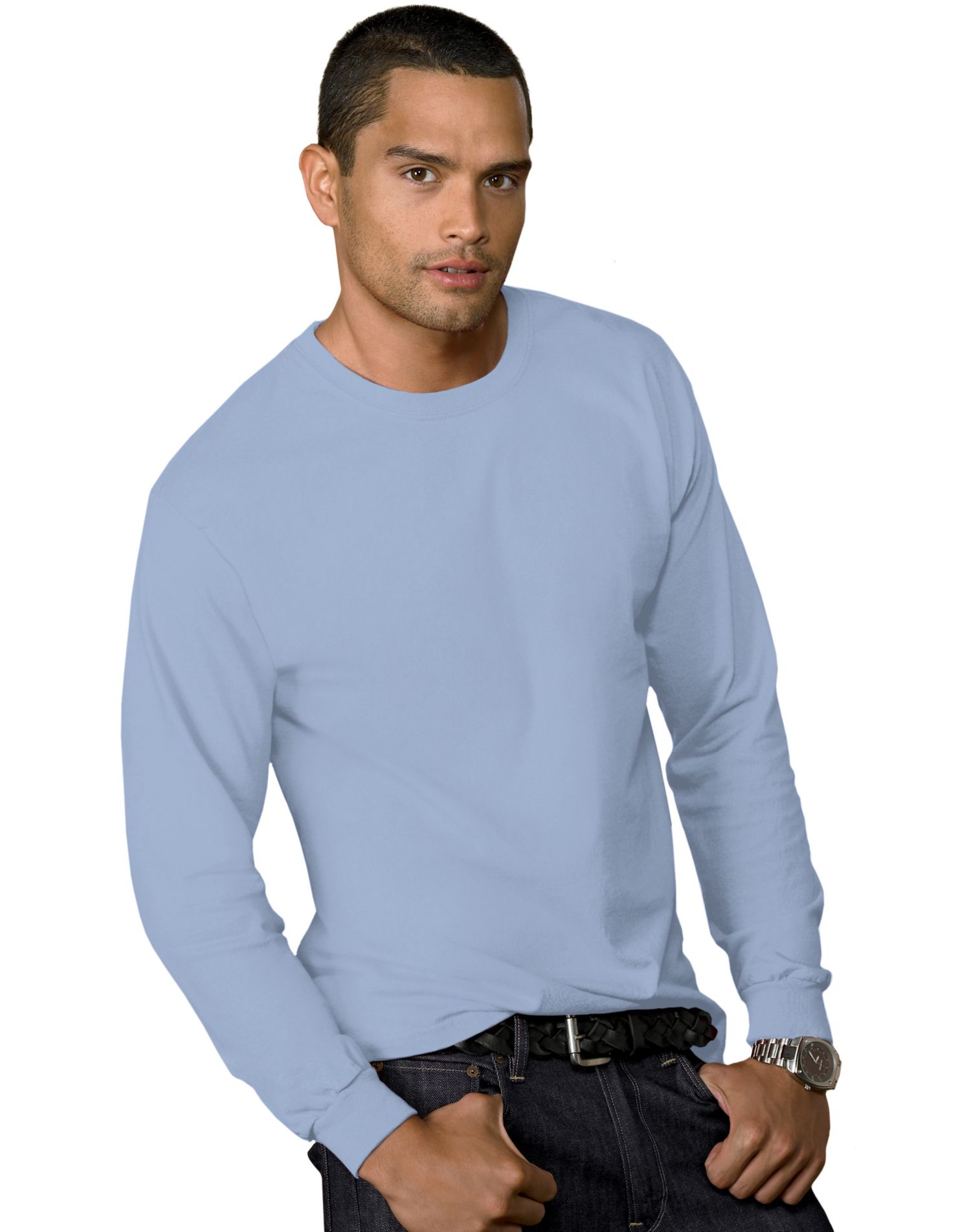 Hanes Men`s 5.2 oz COMFORTSOFT HEAVYWEIGHT T-Shirt, M, Light Blue