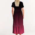 thumbnail image 4 of Penkiiy Robe à Manches Courtes pour Femmes à Imprimé Dégradé, Ample, Unie, Décontractée, d'Été, Fluide, à Étages, Longue Maxi avec Poches 2TG Rose, 4 of 7