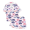 thumbnail image 1 of TIEVOSA Pyjama Deux Pièces pour Filles à Imprimé Papillon, Manches Courtes et Shorts, 3 à 13 Ans, 1 of 3