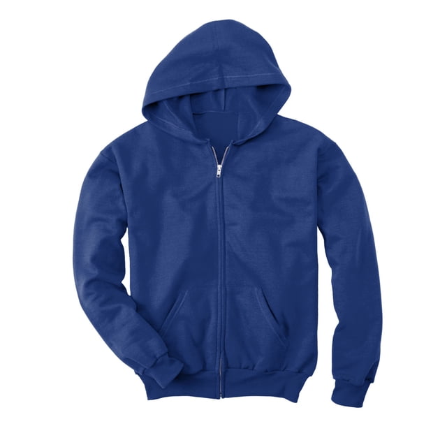 Hanes Comfortblend EcoSmart Chandail à Capuchon à Fermeture Éclair Intégrale pour Enfants, G, Bleu Royal Foncé