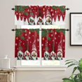 thumbnail image 3 of Ensemble de Rideaux et Cantonnières de Cuisine avec Gnomes de Noël, Traitements de Fenêtre Rouges pour les Fêtes d'Hiver, Cantonnières, Flocons de Neige Blancs, Arbres de Noël, Rideaux Demi/courts pour Petites Fenêtres Café /salon/ Chambre 54x24 Po, 3 of 5