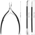 thumbnail image 3 of Cuticle Trimmer with Cuticle Pusher, XUNXMAS Cuticle Remover Cutter Nipper Scissor and Triangle Cuticle Nail Pusher Peeler Scraper, Durable Dead Skin Clipper Manicure Pedicure Tools (Black), 3 of 13