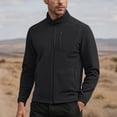thumbnail image 2 of Lovzfmll Men's Polar Fleece Jacket, Solid Color Stand Collar, Long Sleeve Zip Front, Plush Lining, Fall Jackets for Men, Soft Thermal Jacket, 2 of 4