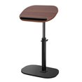 thumbnail image 1 of Neinkie C Shaped End Table, Adjustable Height Skinny Side Table, 360 Degree Swivel TV Tray Table, Night Stand with 2-Tier Storage Shelf, Reversible Couch Table (Brown), 1 of 8