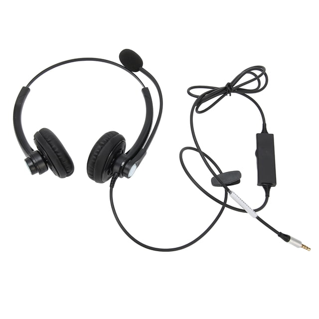Casque Téléphonique Filaire, Casque Téléphonique de Bureau A26 pour Centre d'Appels, Casque Téléphonique à Réduction de Bruit pour Service à la Clientèle Casque d'Affaires avec Micro, Serre-Tête Ajustable