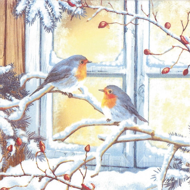 Set of 12 Large Birds on Branch Napkin 20 Pack