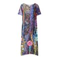 thumbnail image 4 of Cameland Robe d'Été pour Femme Décontractée à Col en V avec Boutons, Manches Courtes, Imprimée, Coupe Évasée, avec Poche, 4 of 5
