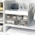 thumbnail image 1 of Chmadoxn Desk Organizer With 4 Drawer, Multi-Functional Pencil For Desk,Desk Organizers And Accessories With 4 Compartments Drawer For Office With Study Supplies stationery organizer, 1 of 7
