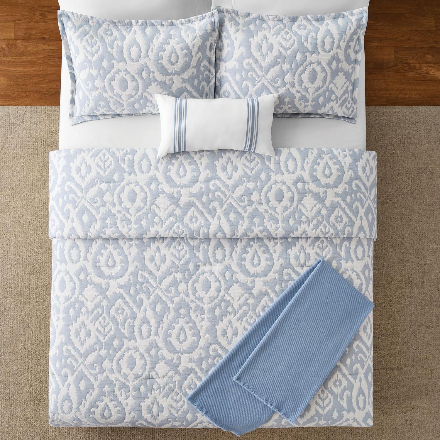 Ensemble d’édredon à motif ikat 5 pièces Mainstays, très grand