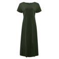 thumbnail image 4 of Robe Midi Décontractée à Manches Courtes et Col Rond pour Femmes avec Poches, 4 of 5