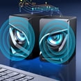 thumbnail image 4 of Computer Speakers 2.0 Stereo Rgb Led Light Usb Powered 3W Output 30Hz-15Khz Frequency 3.5Mm Aux Input For Pc Laptop Desktop Monitor V-128 Model Plastic 2.8X3.1X4.1 Inches, 4 of 6