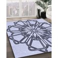 thumbnail image 3 of Ahgly Company Tapis d'Intérieur Lavable en Machine Carré Transitionnel Bleu Lavande, 7 Pieds Carré, 3 of 7