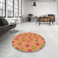 thumbnail image 4 of Ahgly Company Tapis Rond Lavable en Machine Intérieur Transitionnel Orange Rouge Orange, 3 Pieds Rond, 4 of 7