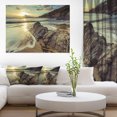 thumbnail image 1 of Sunset at Beach Vintage Style - Modern Seascape Canvas Artwork, 1 of 3