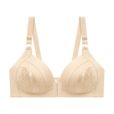 Timegard Front Closure Bras for Women Full Coverage Adjustable Strap No Underwire Bras Seniors Bras