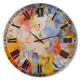 thumbnail image 1 of Designart 'Blue And Yellow Color Whirls' Large Modern Wall Clock, 1 of 4
