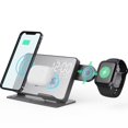 thumbnail image 3 of 1 Set Wireless Charging Station 2 in 1 Support QI Devices Phone Holder Digital Clock Thermometer Dock Charge ABS LED Display Phone Wireless Charger for Office, 3 of 9
