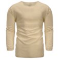 thumbnail image 2 of Leutsin Men's Long-sleeved V-neck Cotton And Linen Loose Shirt Pure Color Multi-size, 2 of 8