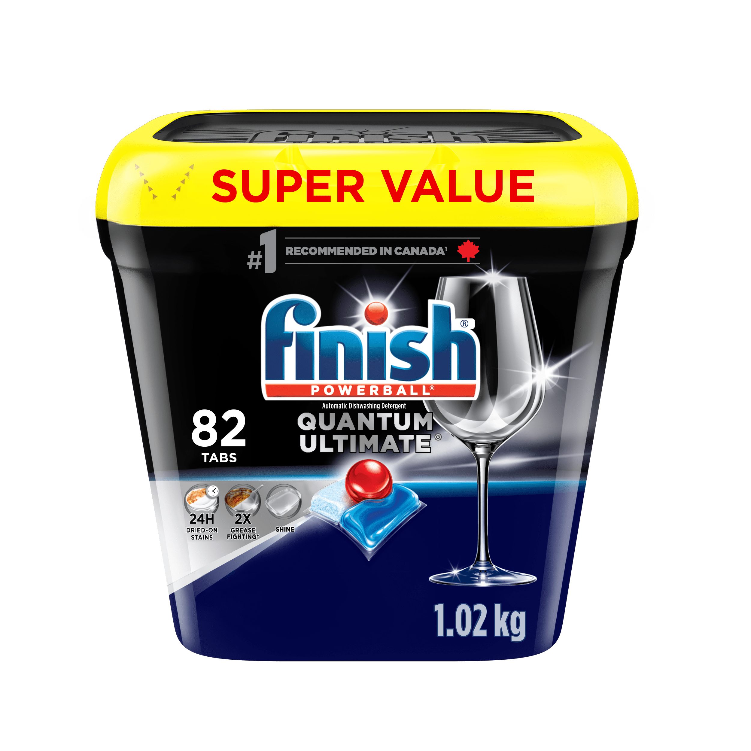 Finish® Quantum Ultimate® Dishwasher Detergent Pods, No Pre Rinse needed, for Deep Clean & Sparkling Shine 82CT