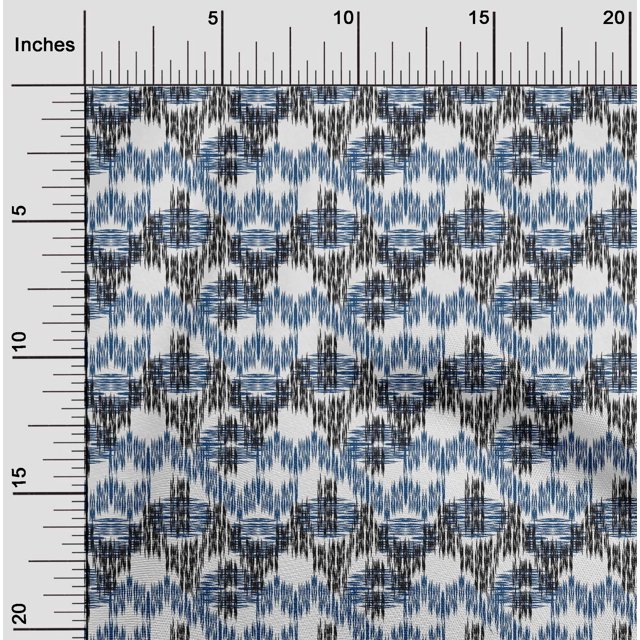 oneOone Cotton Cambric Fabric Chevron Ikat Print Fabric By The Yard 56 Inch Wide