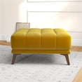 thumbnail image 3 of Allen Mid Century Modern Velvet Ottoman in Gold, 3 of 6