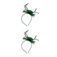 thumbnail image 3 of QualitChoice Maille Fascinator Femmes Coiffure Photographie Accessoires Prom Maquillage Performance Réglable Cosplay Partie Couvre-Chefs Vert Foncé 2PCS, 3 of 6