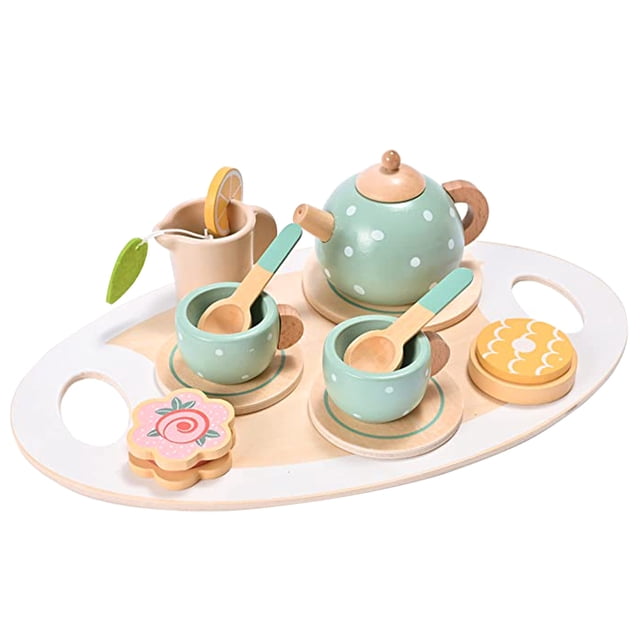 1 Set Wooden Tea Set Kids Toys Creative Pretend Play Tea Ware