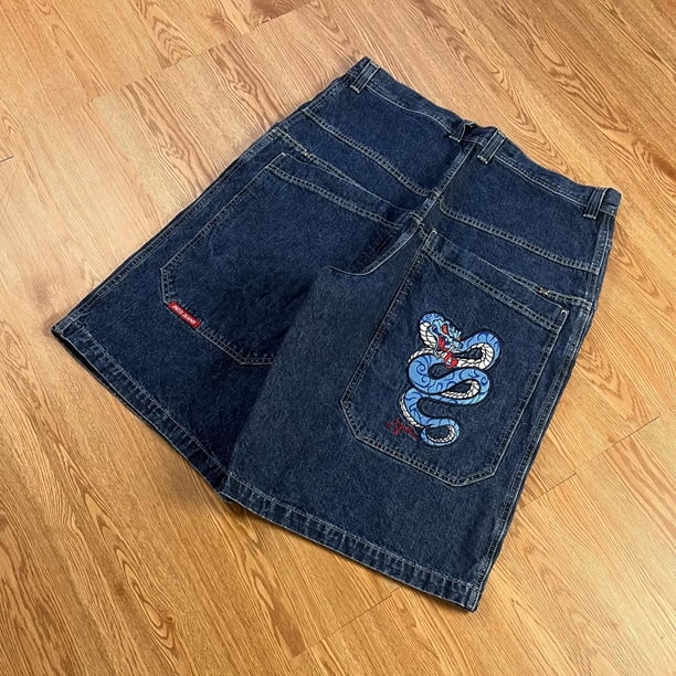 JNCO Chinese Loong Hip Hop Denim Shorts 2000s Style Summer Baggy