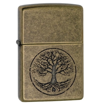 Zippo Briquet de Poche Arbre de Vie - Fini Laiton Antique 29149