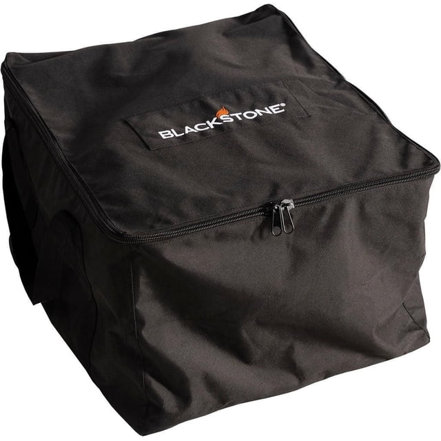 Blackstone 17 inch black carry bag with zipper closure and logo on the top for portable storage