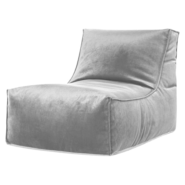 Gouchee Home Rock Velvet Silver Bean Bag Chair Rembourré en Velours de polyester de Qualité Mobilier à 100 %, avec une Finition Argentée Douce, Rempli de Billes de Polystyrène Haute Densité pour un Confort Ergonomique, Mesurant 25 Pouces L x 38 Pouces L x 25 Pouces H, Présenté sur un devant à angle 3/4 sur Fond Blanc, Siège Léger et portable Idéal pour les Chambres d'Enfants et les Dortoirs.