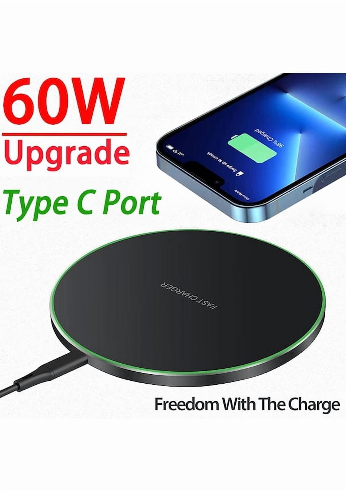 50W Aluminum Alloy Desktop Wireless Charger - Fast Charging Disc for Mobile Phones, Sleek Round Design Wireless Charging Pad for Desk Use