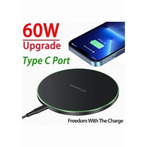 50W Chargeur sans fil de bureau en alliage d'aluminium - Disque de recharge rapide pour téléphones mobiles, bloc de recharge sans fil Sleek Round Design pour l'utilisation du bureau