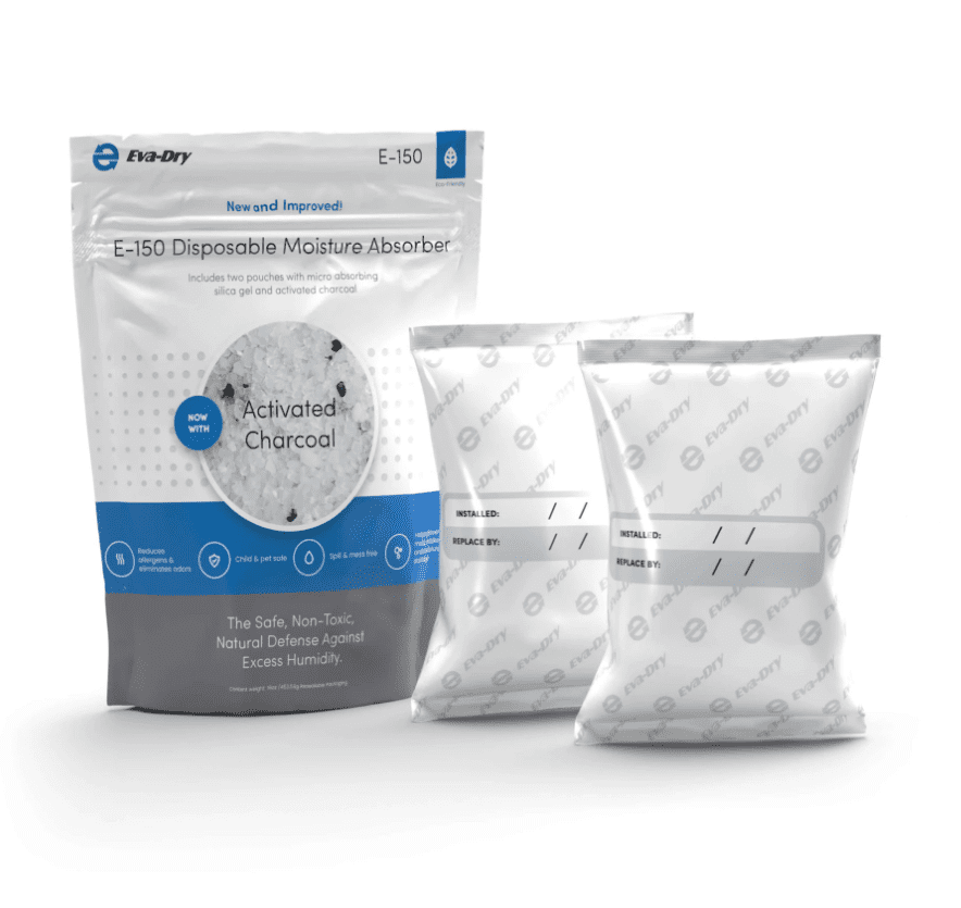 Eva-Dry Dehumidifier E-150 Silica Gel/Activated Charcoal Technology; Disposable; 4 To 6 Ounce Moisture Removal Capacity; Non-Renewable; Lasts Up To 60 Days