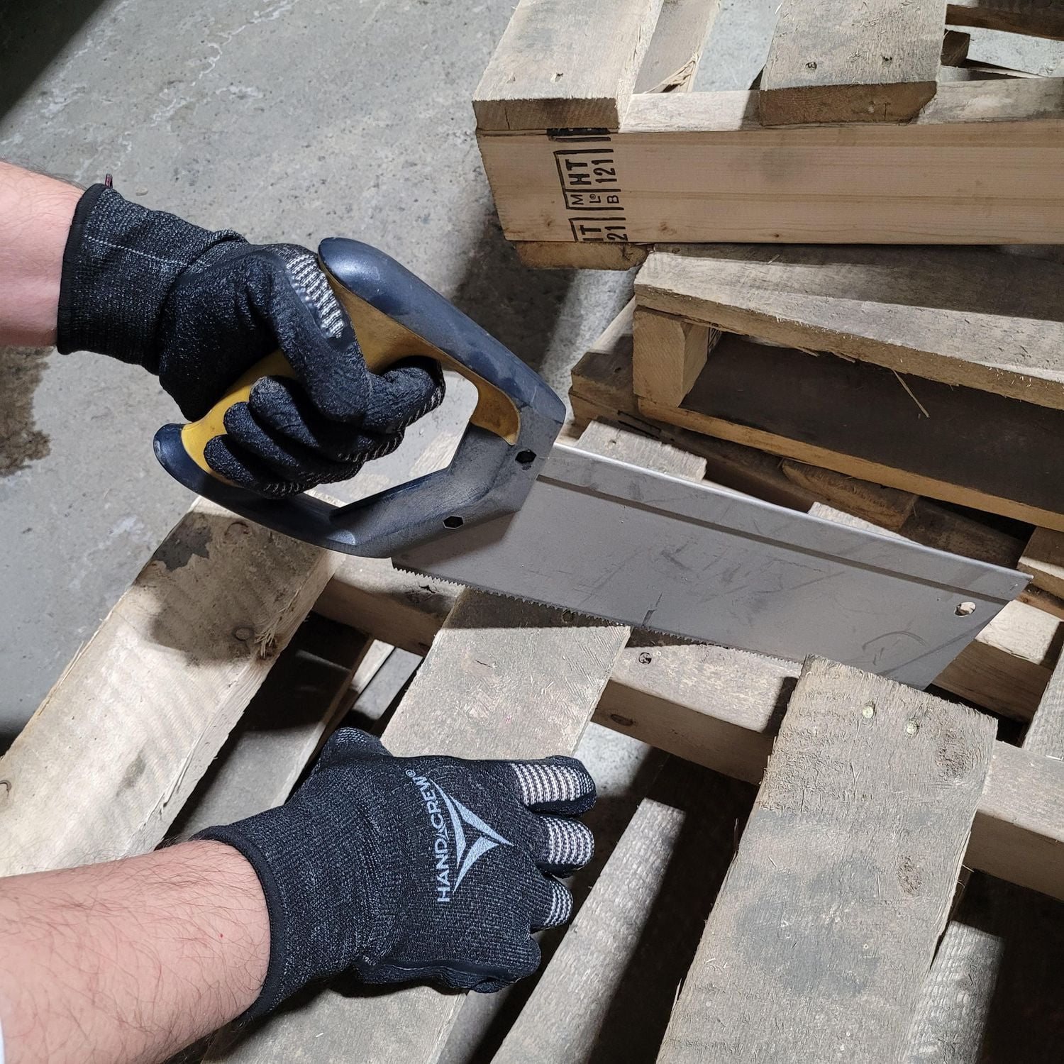 2pk Gants de travail tricot flex HandCrew (taille unique)