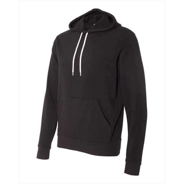 Bella Canvas 3719 Unisex Poly-Cotton Fleece Pullover Hoodie, M, Black