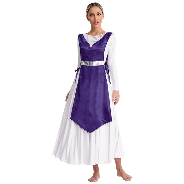Nyeemya Robe de Danse Sans Manches Métallique Ourlet Irrégulier Violet TTG/3TG