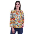 thumbnail image 1 of Moomaya Haut à Manches Longues Imprimé avec Patte de Boutonnage, Col Rond, Tunique d'Été Décontractée pour Femme, 1 of 5