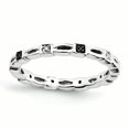 thumbnail image 1 of Bague en Argent Sterling Stackable Expressions Noir & Blanc Diamant Taille 8, 1 of 3