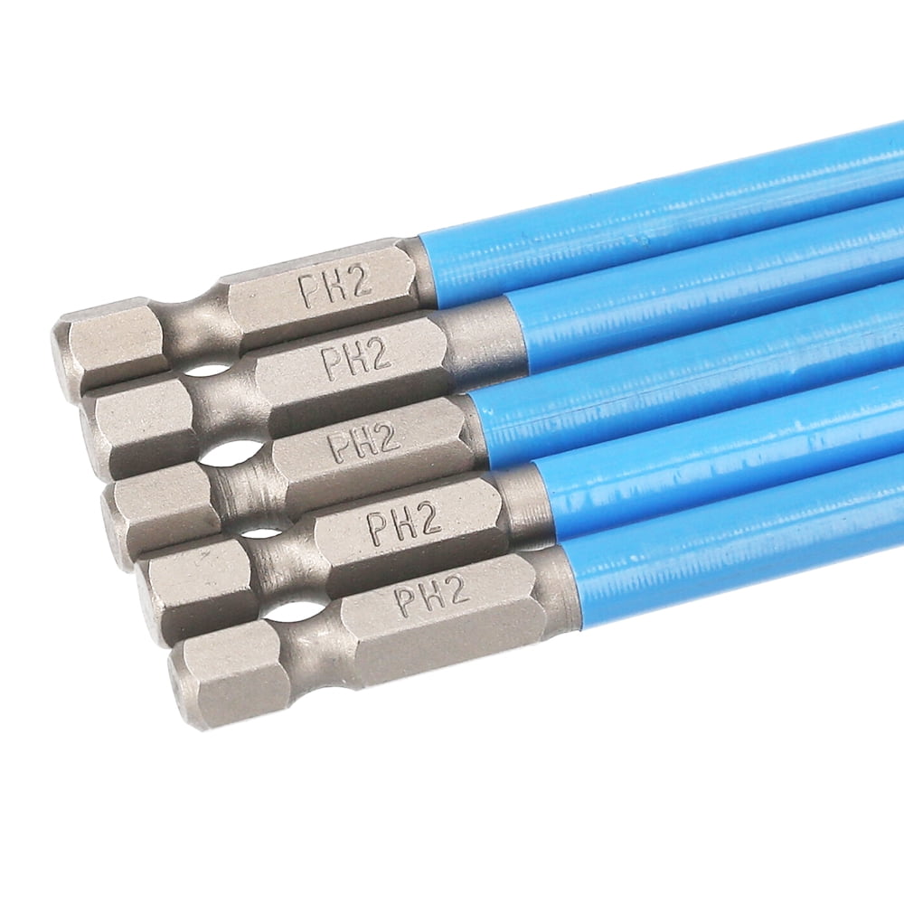 Screwdriver 7pcs Power Drill Bits Set Electric Drill Bits Screwdriver Bits Anti-Slip Mag-netic PH2 Bits Set for Power Drills / Air Screwdriver / Manual Screwdriver