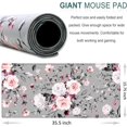 thumbnail image 2 of Extended Gaming Mouse Pad, 35.5x15.75" Non-Slip Oversized Desk Pad Mousepad with Stitched Edges Waterproof Keyboard Mouse Mat Desk Protector for Game, Office and Home, Gray Rose, 2 of 5
