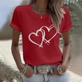 thumbnail image 1 of VKOYWKM T-Shirts Cœur d'Amour Femmes T-Shirts de la Saint-Valentin Mignon Haut à Imprimé Cœur d'Amour T-Shirts à Manches Courtes de la Saint-Valentin T-Shirts de Fête Col Rond T-Shirts Cœur de la Saint-Valentin, 1 of 5