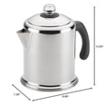 thumbnail image 2 of Farberware 47053 Classic Stainless Steel Yosemite 12-Cup Coffee Percolator, 12 Cup Coffee Maker, Silver, 2 of 13
