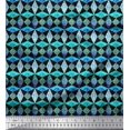 thumbnail image 1 of Soimoi Blue Cotton Poplin Fabric Diamond & Triangle Geometric Print Sewing Fabric Yard 42 Inch Wide, 1 of 2