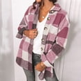 thumbnail image 1 of Aqestyerly Veste à Carreaux pour Femme à Manches Longues, Col Rabattu, Coupe Ample, Décontractée, Manteau Chemise Léger HWRETIE, 1 of 6