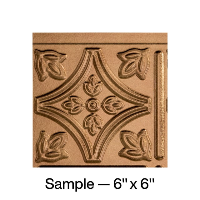 Fasade Traditional Style/Pattern 1 Decorative Vinyl Backsplash Panel Antique Bronze 6X6 Inch Sample