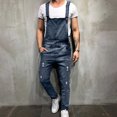thumbnail image 1 of cllios Bib Overalls for Men Denim Plus Size Adjustable Strap Practical Jeans Jumpsuits Classic Slim Fit Pocket Overalls, 1 of 9
