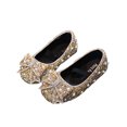 thumbnail image 4 of Girls Rhinestone Bow Dress Shoes, Sparkly Sequins Ballet Flats for Wedding Party, Comfortable Princess Sandals with Elastic Strap, 4 of 6