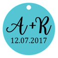 thumbnail image 1 of 100 PCS Round Custom Made Hang Tags Personalized Initial Wedding Favor Gift Paper Tags, 1 of 1
